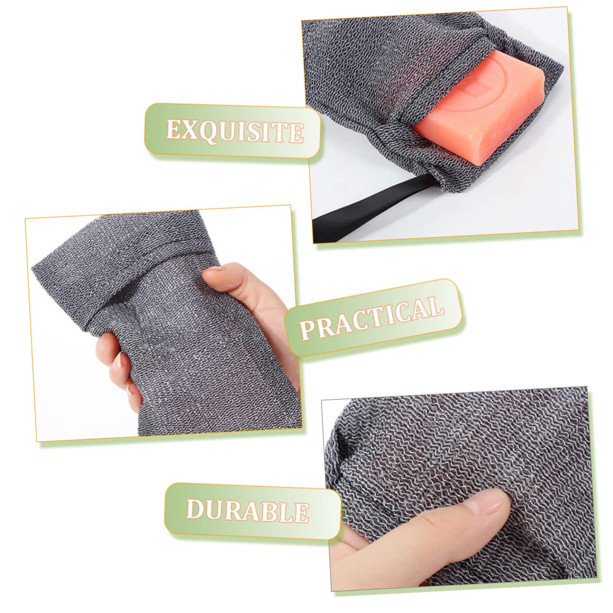 6-Pack Handmade Loofah Soap Bags for Shower - Natural Exfoliating Soap Pouches with Loofah for Gentle Skin Cleansing | Perfect for Travel, Gym & Eco-Friendly Bath Routine