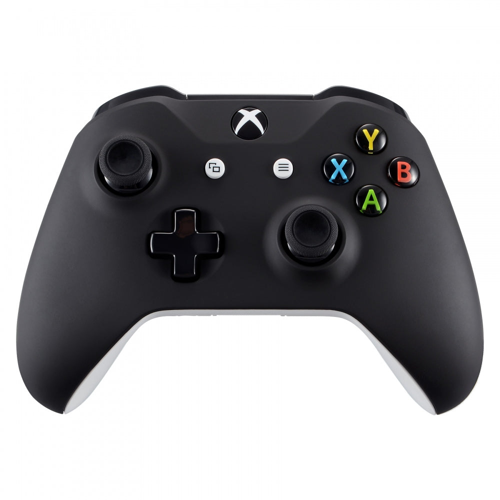 eXtremeRate Soft Touch Grip Black Front Housing Shell Faceplate for Microsoft Xbox One X & One S Controller - Replacement Cover for Enhanced Gaming Comfort - Perfect for Competitive Gaming & Long Play Sessions
