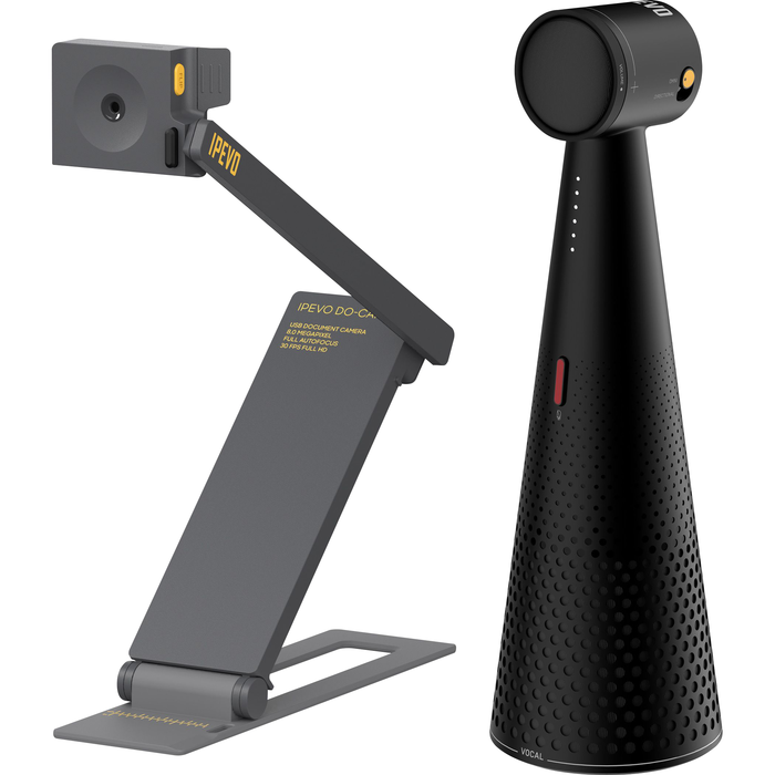 IPEVO DO CAM USB Document Camera with VOCAL AI Beamforming Bluetooth Speakerphone - HD Visual Presenter & Conference Speaker for Online Teaching, Remote Work & Video Conferencing