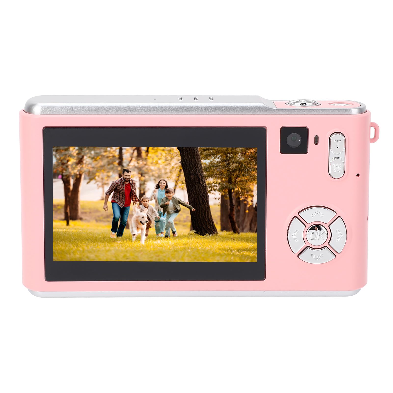 HD 1080P & 36MP Digital Camera with 18X Zoom - 3.0in IPS Screen, Dual Lens, Auto Focus - Compact Vlogging Camera for Travel, Selfies & YouTube Content Creation (Light Red)
