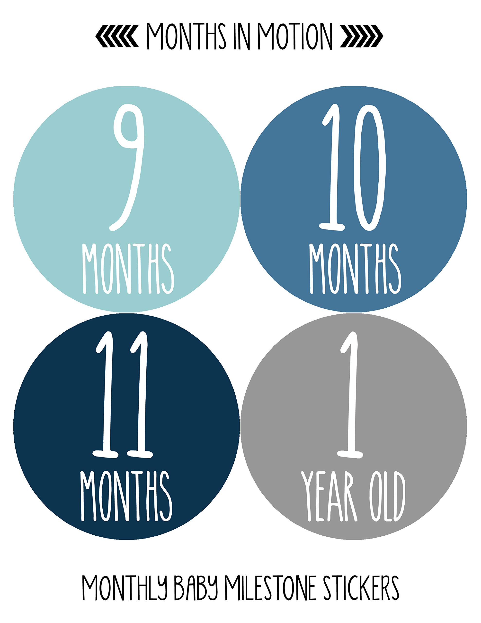 Baby Milestone Stickers Set of 24 - Newborn Monthly Growth Tracking Stickers for Boys & Girls - Perfect for Baby Photo Shoots, Scrapbooking & First Year Memory Keepsakes