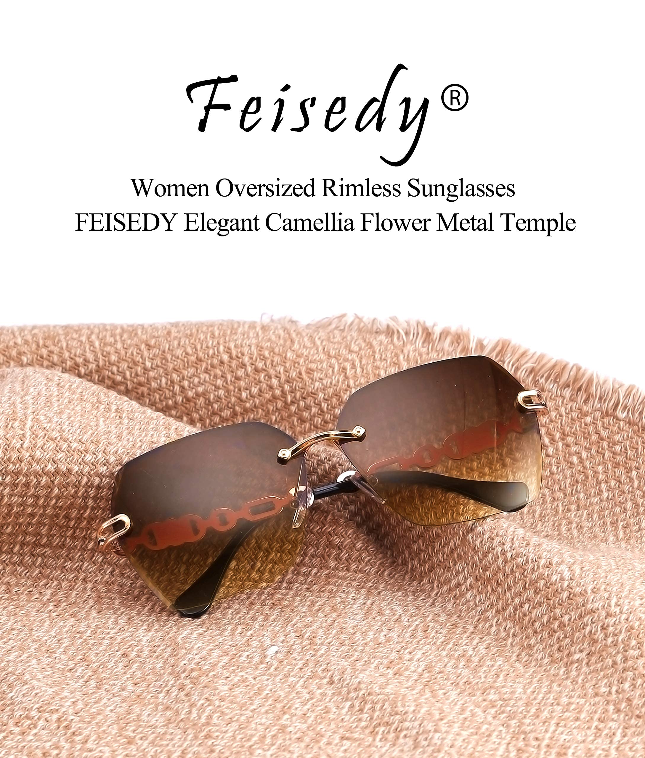 Trendy Hexagonal Rimless Sunglasses for Women - Gradient Lenses for Outdoor Fashion