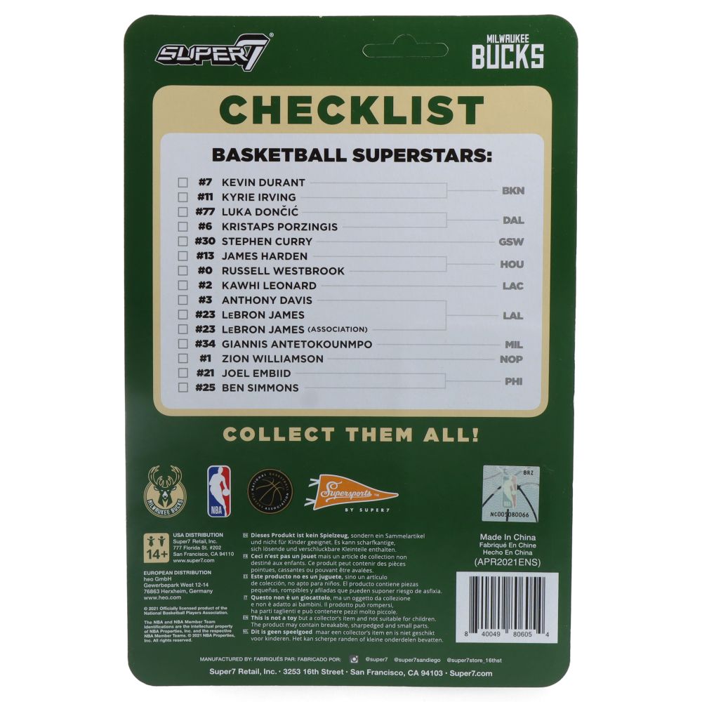 Giannis Antetokounmpo Milwaukee Bucks NBA Action Figure - Collectible Basketball Player Toy for Fans & Gift for Sports Enthusiasts - Perfect for Display, Play & Memorabilia Collection