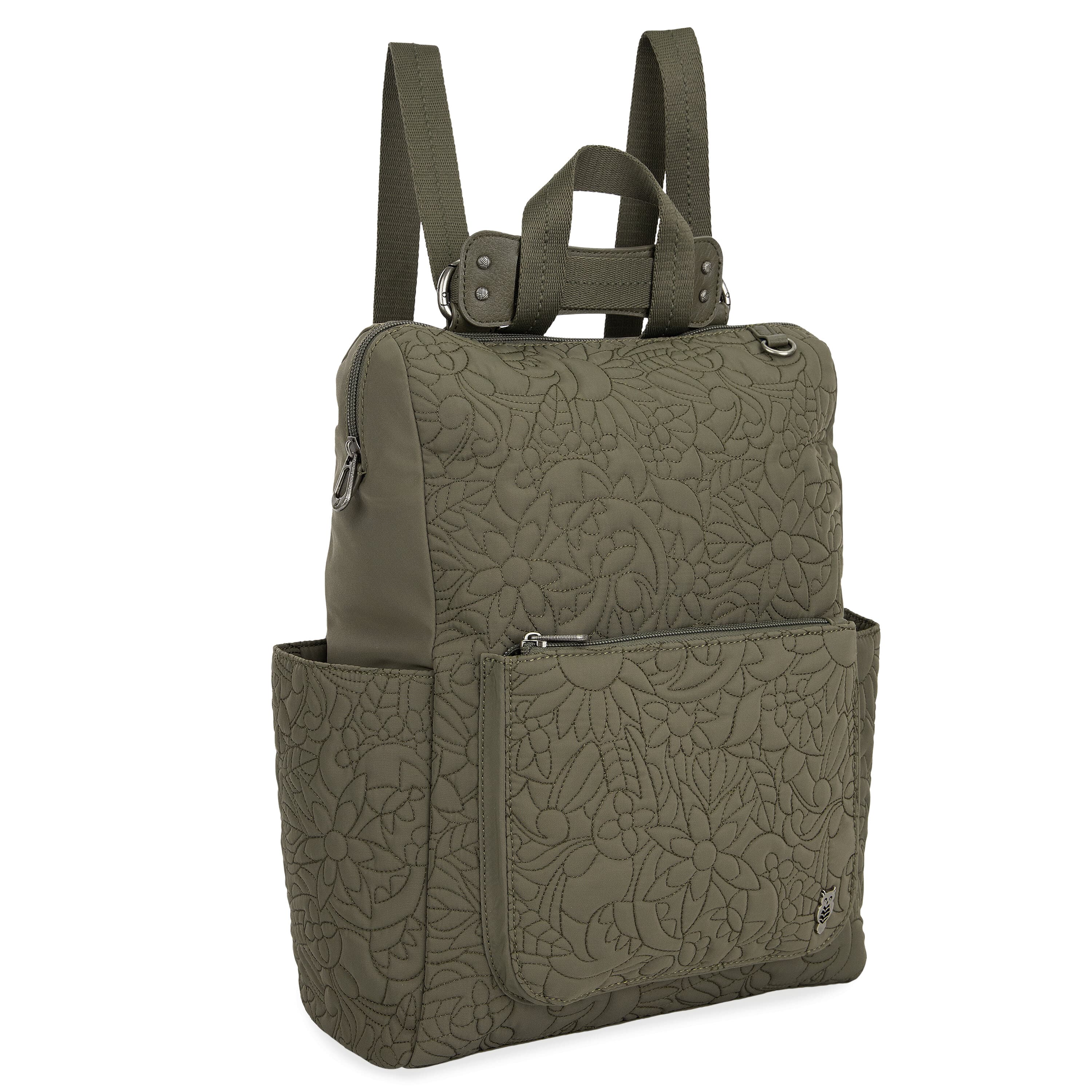 Loyola EcoTwill Backpack - Olive Spirit Desert Quilted Design | Durable & Stylish College Backpack for Students, Travel & Outdoor Adventures