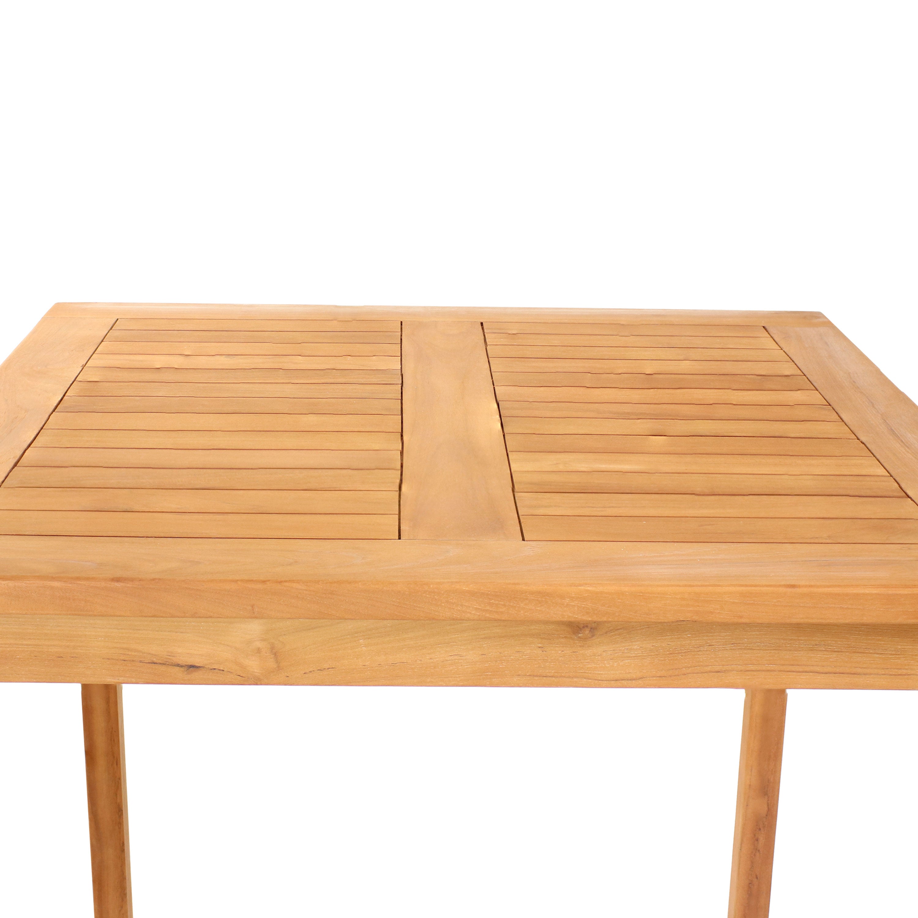 Premium Sunnydaze Teak Wooden Bar Table - 31 Inch Square Outdoor Patio Furniture for Backyard, Deck, and Poolside Relaxation