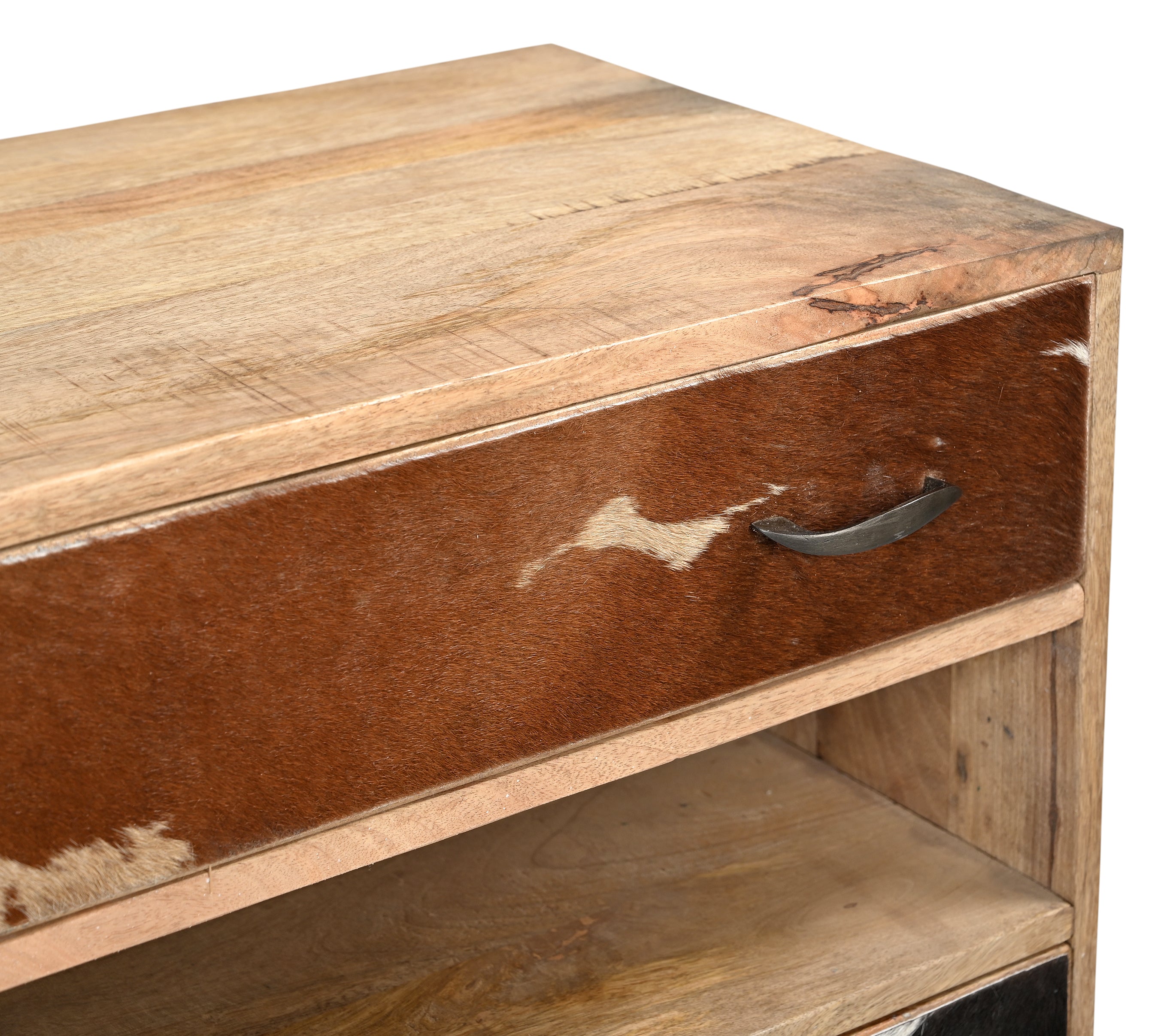 Hand Carved Cow Pattern Clyde Chest of Drawers - Vintage Style Storage Cabinet for Bedroom, Living Room & Entryway Organization
