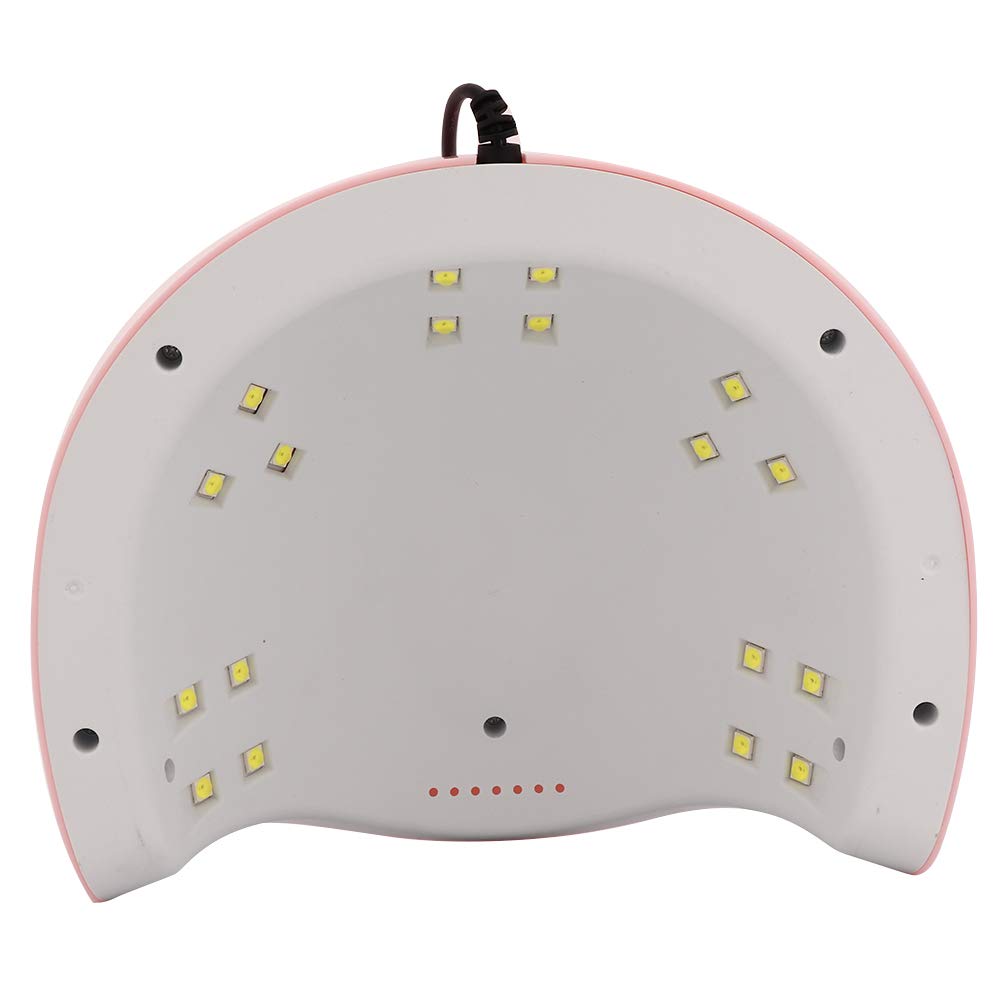 54W LED Nail Dryer Lamp - Professional Gel Polish Curing Light with 18 LED Chips, USB Powered, 30s/60s/90s Timer for Home & Salon Use - Pink Tabletop Nail Art Equipment (Perfect for Manicures, Pedicures, Gel Extensions & Nail Art Curing)