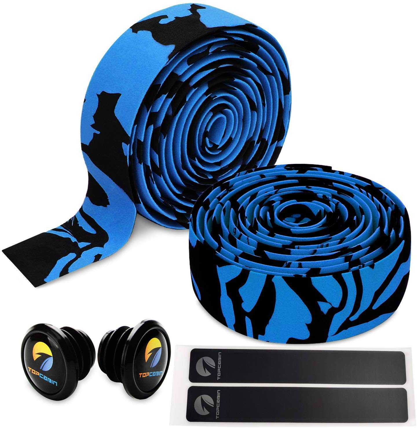 Premium Comfort GEL Road Bike Handlebar Tape - EVA Foam Cycling Grip with Reflective Bar Plugs (Camouflage Series) | Ideal for Long-Distance Riding & Urban Commuting