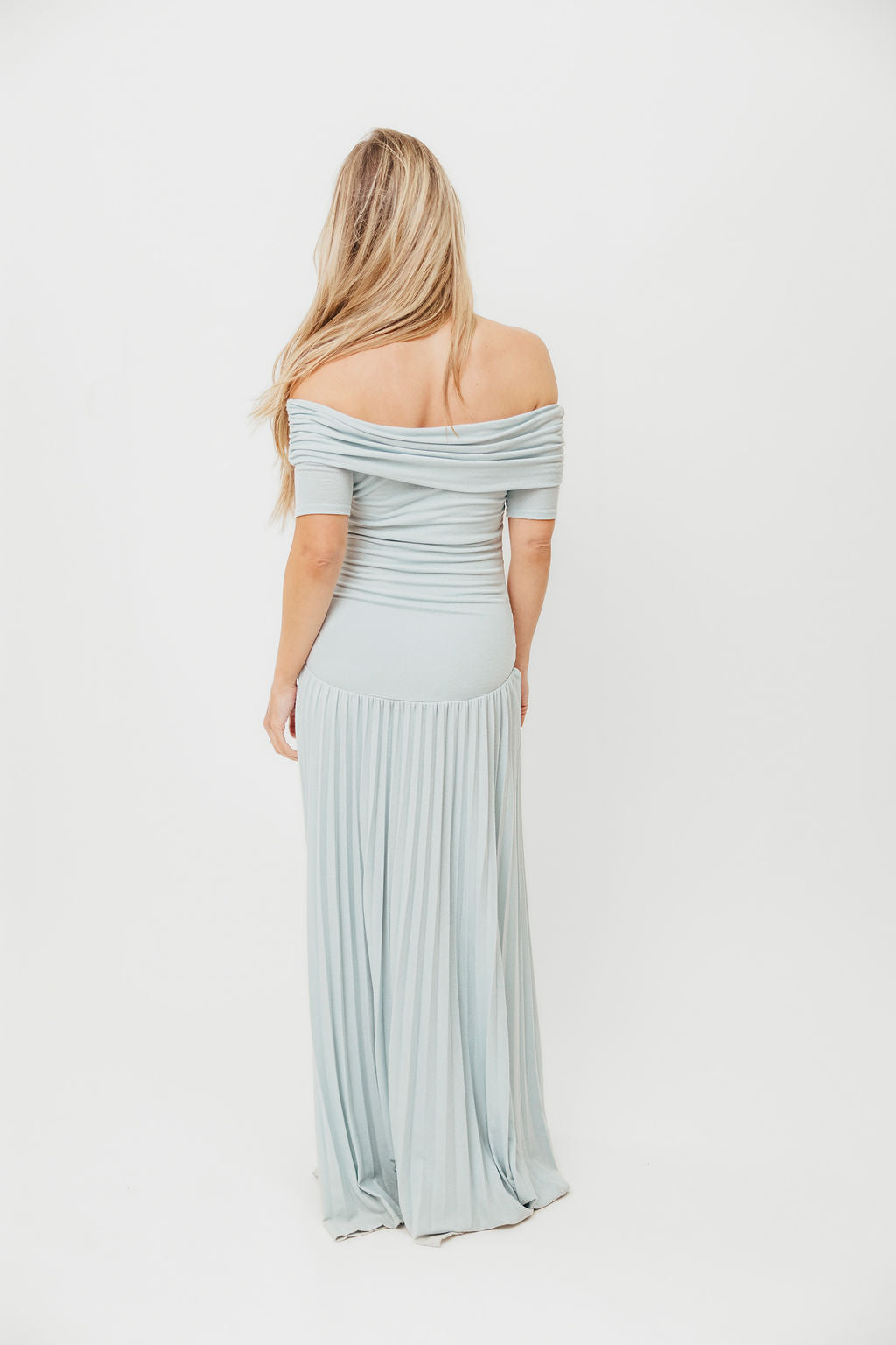 Lennox Maxi Dress in Dusty Blue - Flowy Long Summer Dress for Women, Beach Wedding & Vacation Outfit