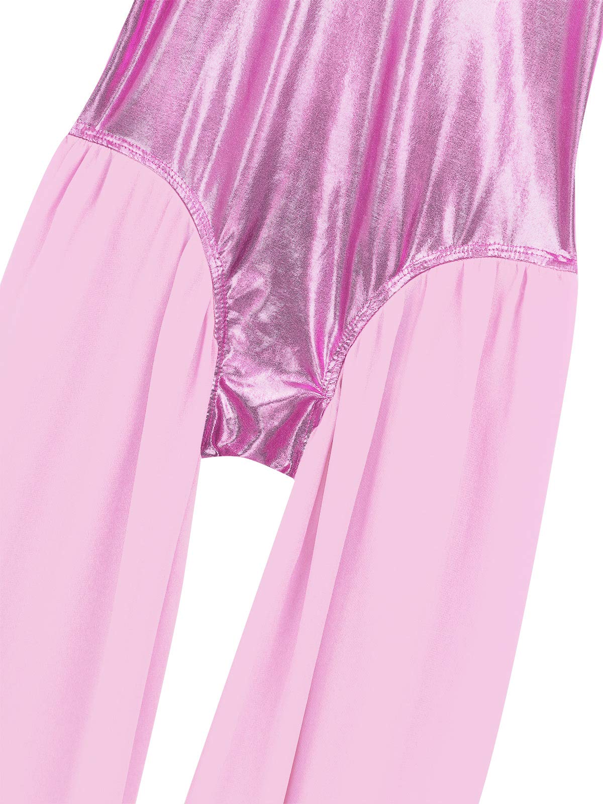 iEFiEL Girls Ballet Leotard - Metallic Chiffon Gymnastics Dancewear for Kids, Fairy Princess Costume Jumpsuit | Perfect for Ballet Recitals, Dance Competitions & Gymnastics Performances