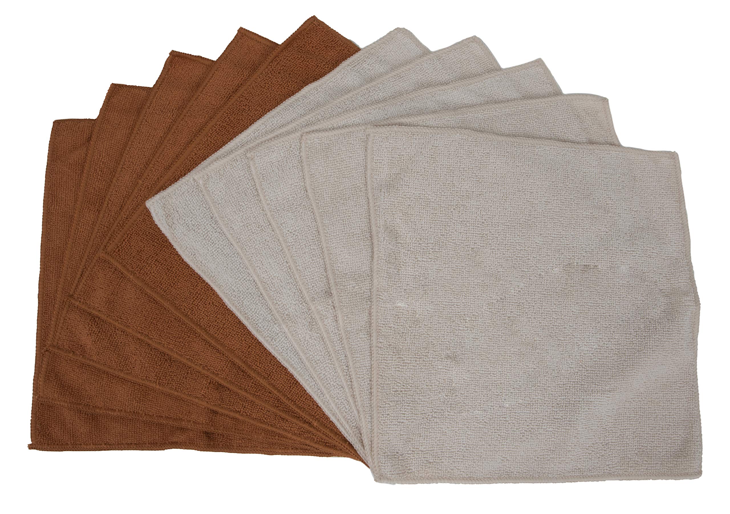 Premium Copper Lane Streak-Free Microfiber Cleaning Cloths - Tan & Copper | Ultra Absorbent, Lint-Free | Perfect for Cars, Windows, Glasses & Household Cleaning