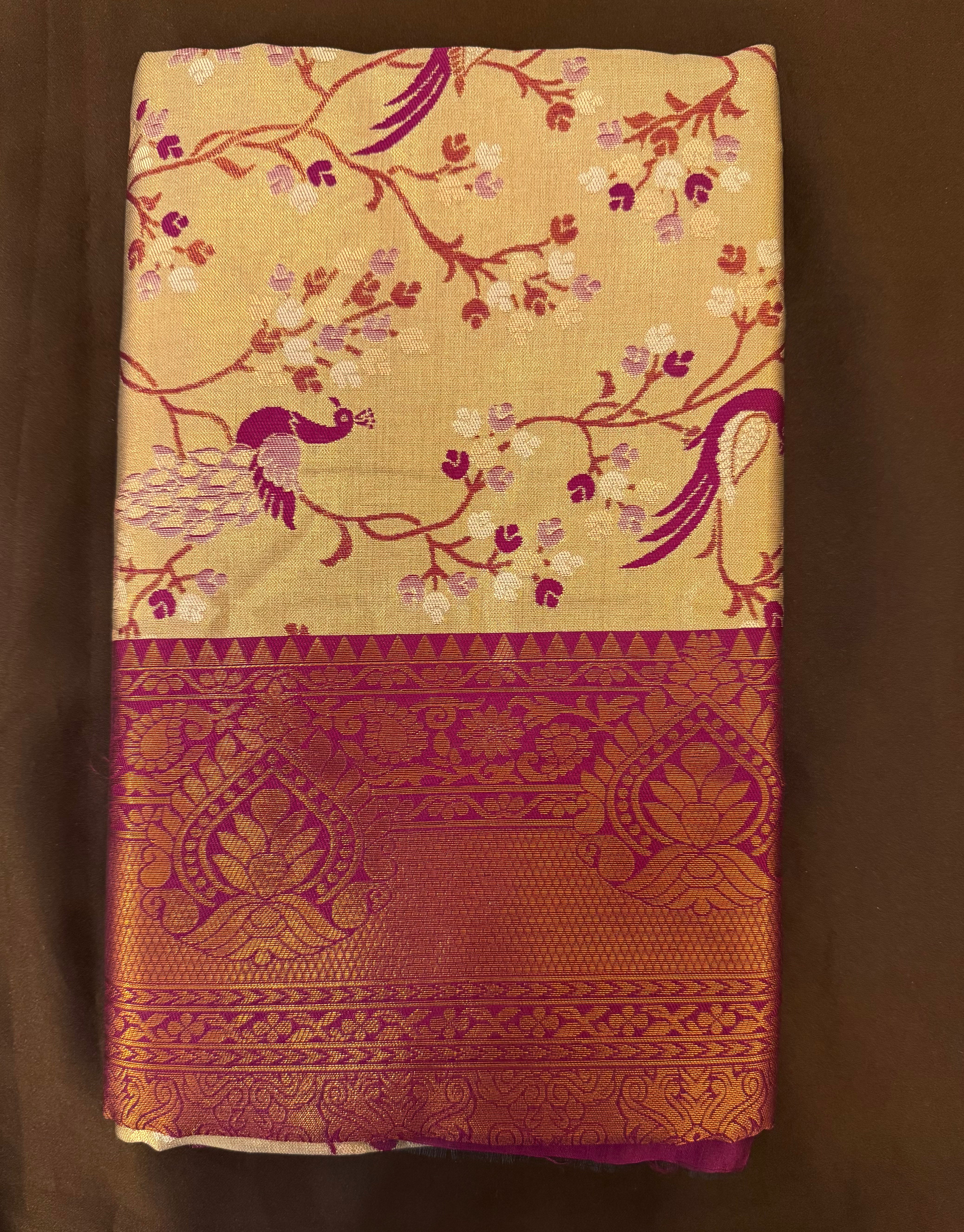 Elegant Peach Color Art Silk Saree with Contrast Border for Women - Perfect for Weddings, Parties & Festive Occasions