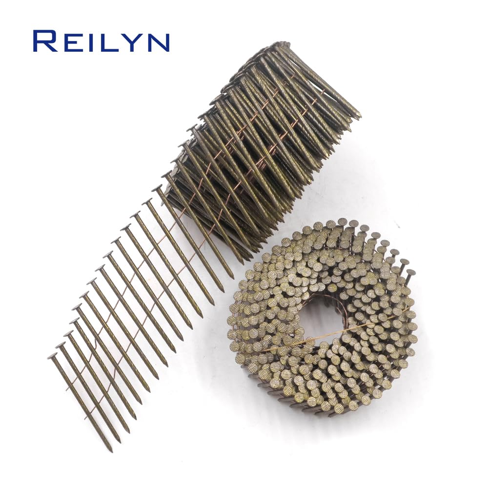 Stainless Steel Coil Siding Nails 2-3/4 Inch 15 Degree - 900 Count Ring Shank Galvanized Nails for Pneumatic CN70 CN80 Nail Guns - Perfect for Roofing, Siding & Fencing Projects