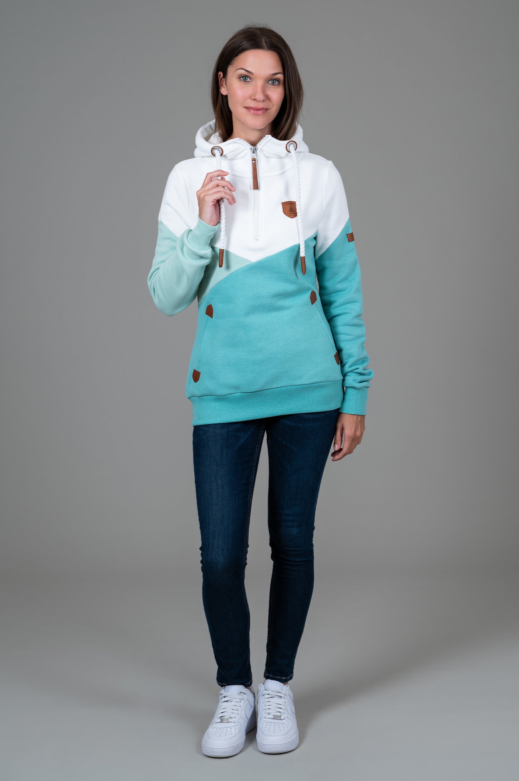 Roxy Cove Mix Half Zip Hoodie for Women - Lightweight Fleece Pullover with Kangaroo Pocket - Perfect for Running, Hiking & Casual Wear