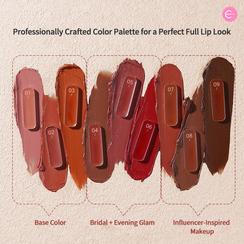 CARMELA Soft Matte Lip Mud Palette - 6 Long Lasting Velvet Lip Cream Colors for Women, Hydrating & Non-Drying Lipstick Set - Perfect for Daily Wear, Party & Special Occasions