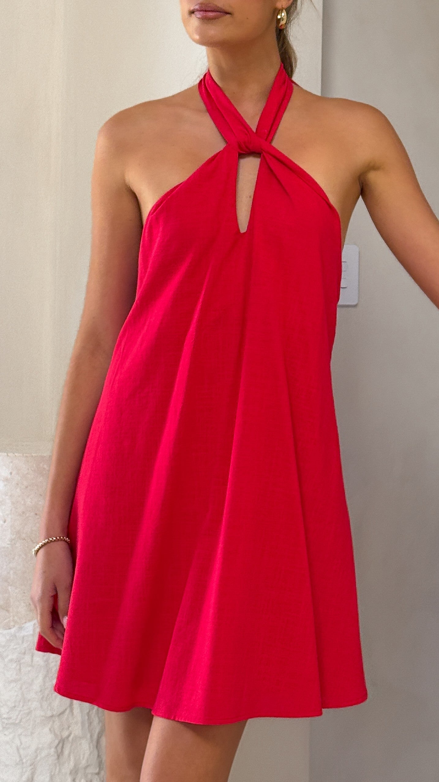 Maja Mini Dress for Women - Sexy Short Sleeve Party Cocktail Dress in Red | Perfect for Night Out, Date Night & Summer Vacations