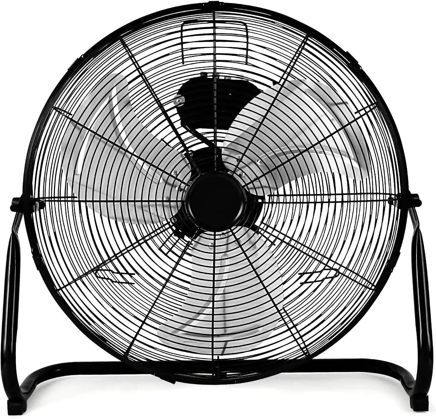 20 Inch 3 Speed High Velocity Heavy Duty Metal Industrial Floor Fan - 4650 CFM Powerful Airflow, Oscillating & Quiet Operation - Ideal for Home, Office, Warehouse, Greenhouse, Garage, and Patio Use - Indoor/Outdoor Commercial Grade Cooling Fan (Black)