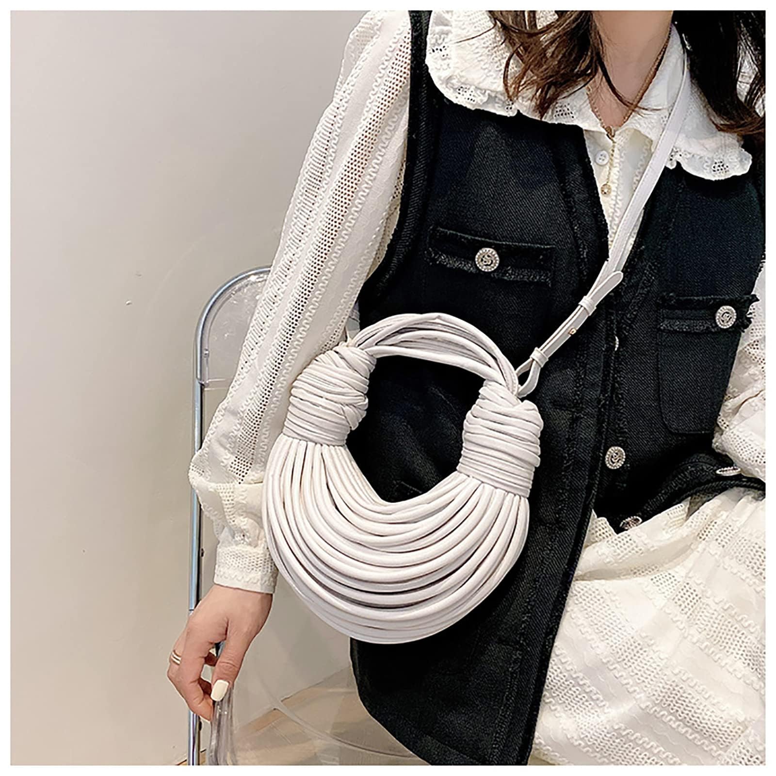 Stylish Knotted Woven Tote Bag for Women - Eco-Friendly Handwoven Satchel Purse & Clutch - Perfect for Beach, Shopping & Daily Use
