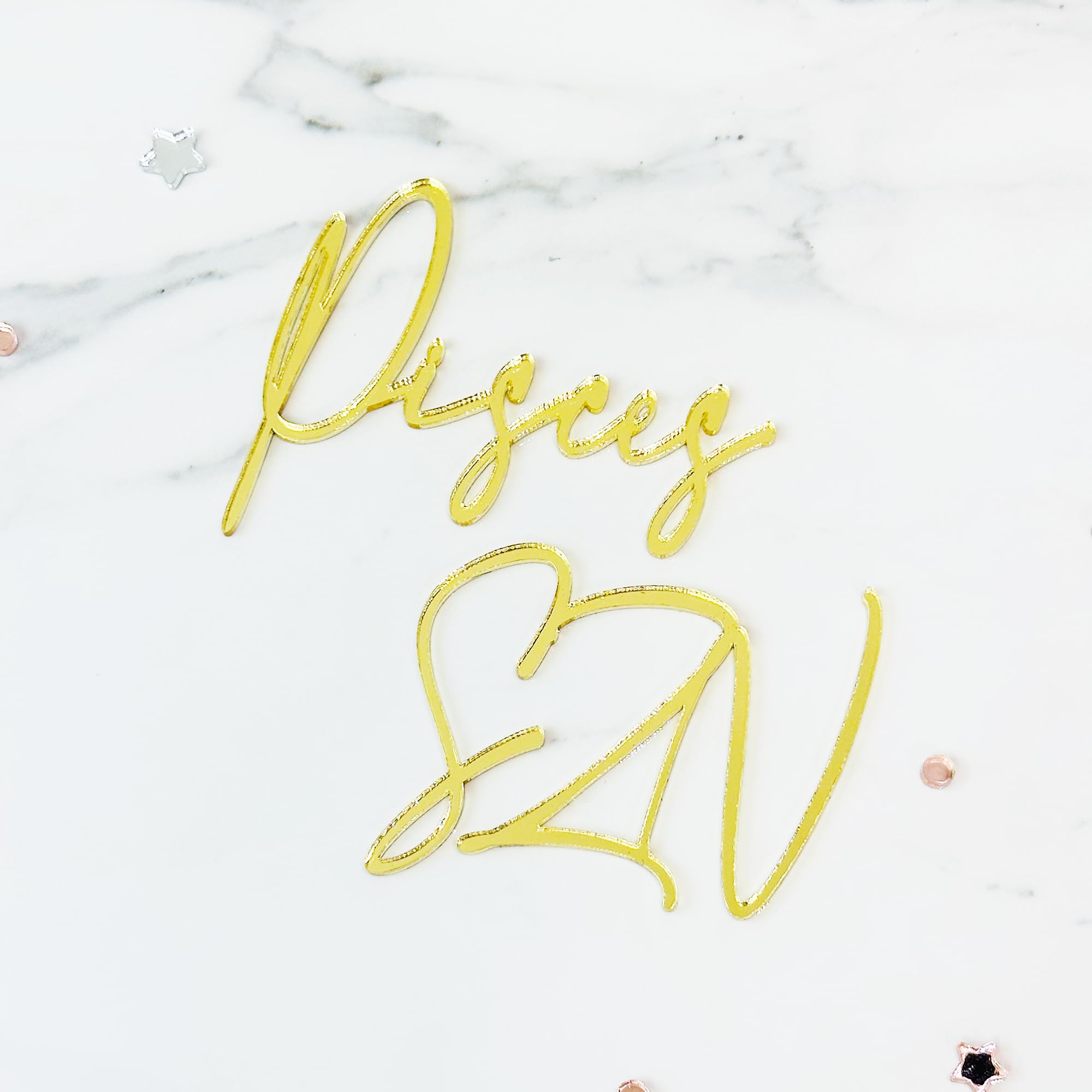 Custom Zodiac Sign & Personalized Acrylic Cake Topper | Wedding, Baby Shower & Birthday Cake Decoration | Elegant Cake Name Plaque with Letters for Party Dessert Display