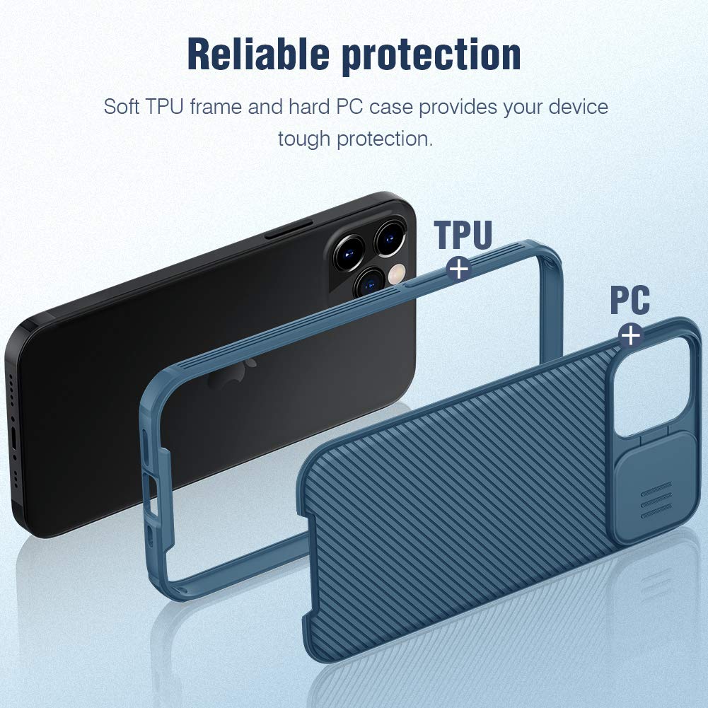 Nillkin CamShield iPhone 12 Pro Max Case (6.7 Inch) - Shockproof, Scratch-Resistant, Anti-Slip Protective Phone Cover with Camera Protection | Perfect for Outdoor Activities, Travel & Daily Use