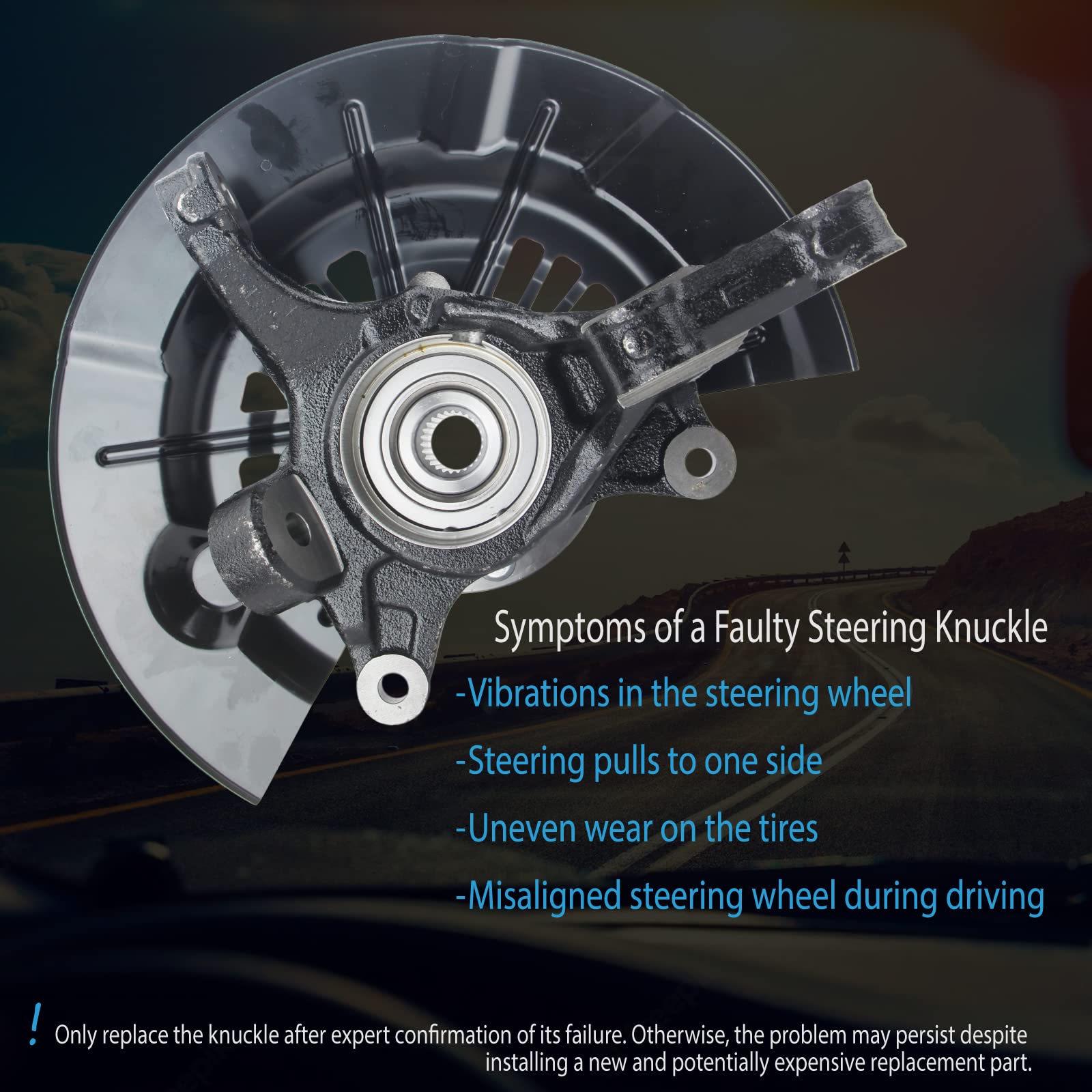 Steering Knuckle Wheel Hub Bearing Assembly - Front Left Driver Side for Toyota Camry SE 2012-2017 & XSE 2015-2017 2.5L (Part# 698-383) - Perfect for Smooth Ride & Wheel Alignment