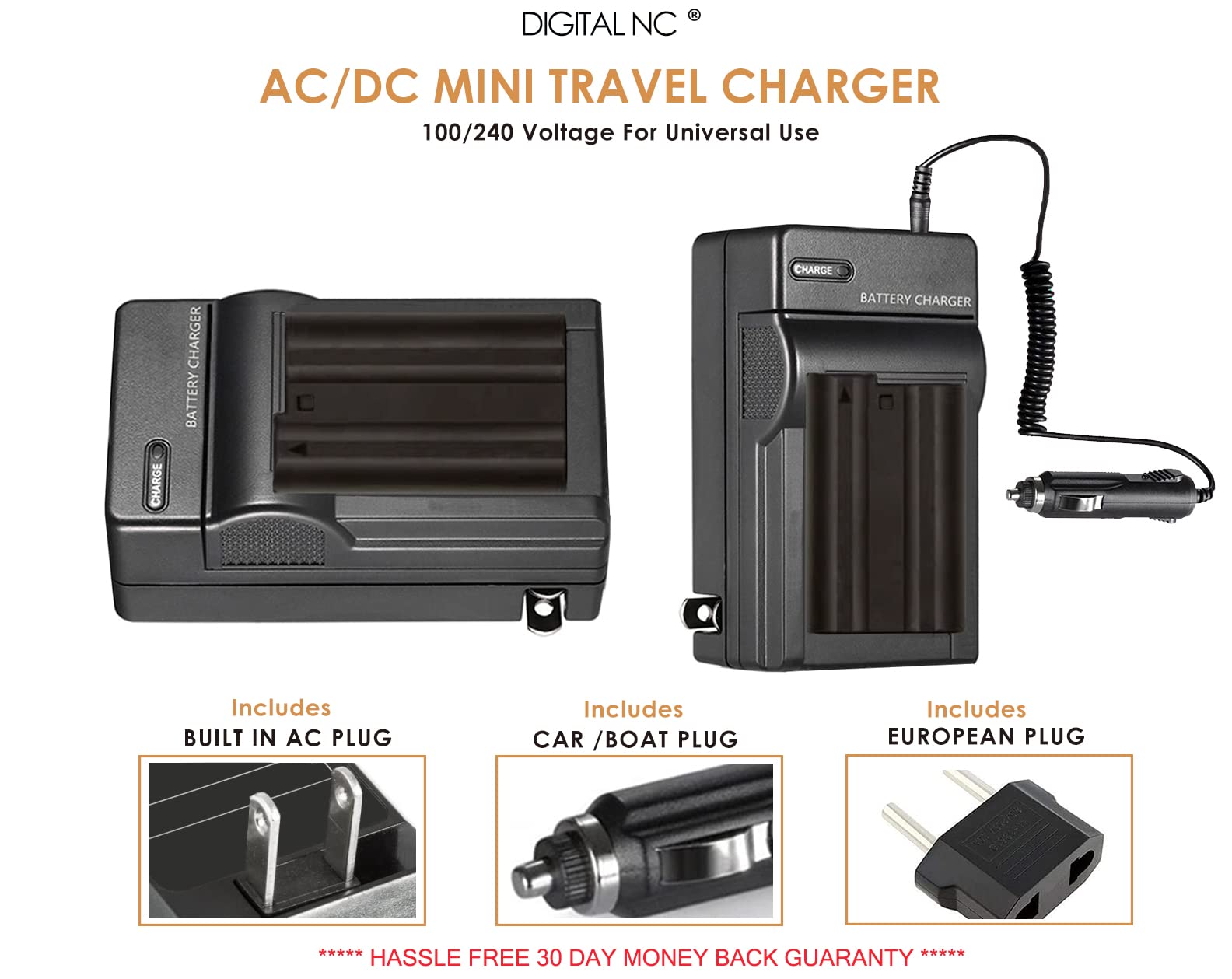 Nikon EN-EL2 Battery Charger - Fast Charging Replacement Power Supply for Nikon Cameras | Perfect for Travel, Photography & Professional Use