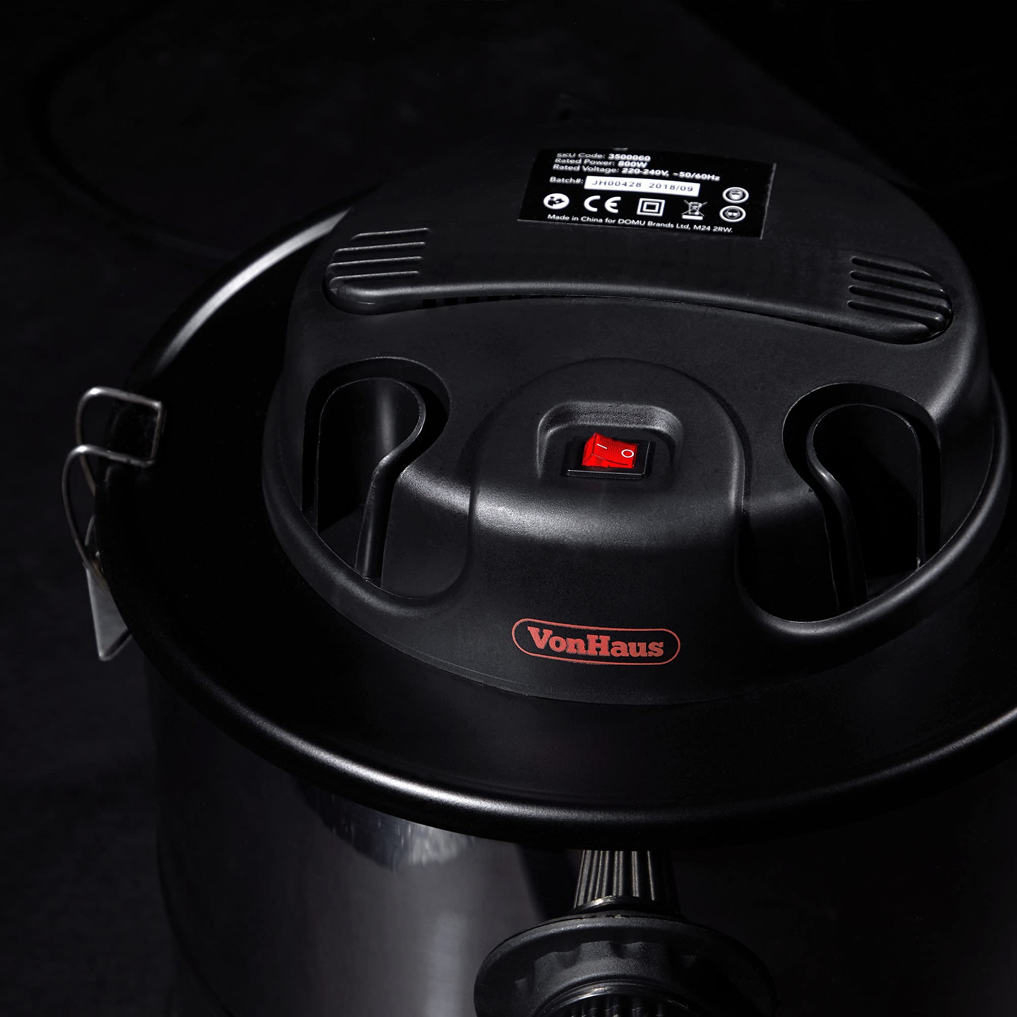 VonHaus 800W 15L Ash Vacuum Cleaner - Powerful Bagless Ash & Dust Collector for Fireplace, Grill, BBQ, Fire Pit, Stove - Ideal for Home, Workshop & Industrial Use - Perfect for Fireplace Cleaning, Chimney Maintenance & Outdoor Cooking Areas