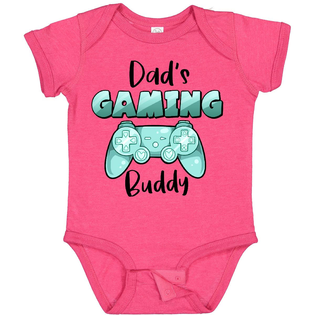 Inktastic Dad's Gaming Buddy - Aqua Controller Baby Bodysuit | Cute Gamer Onesie for Newborns & Infants | Perfect Gift for Gaming Dads & Baby Showers | Soft Cotton Comfort for Playtime & Everyday Wear