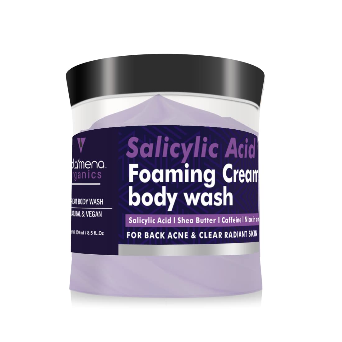 Volamena Salicylic Acid 0.5% Foaming Body Wash - Gentle Exfoliating & Hydrating Cream Cleanser for Acne-Prone Skin (250ml) | Perfect for Daily Shower & Back Acne Treatment