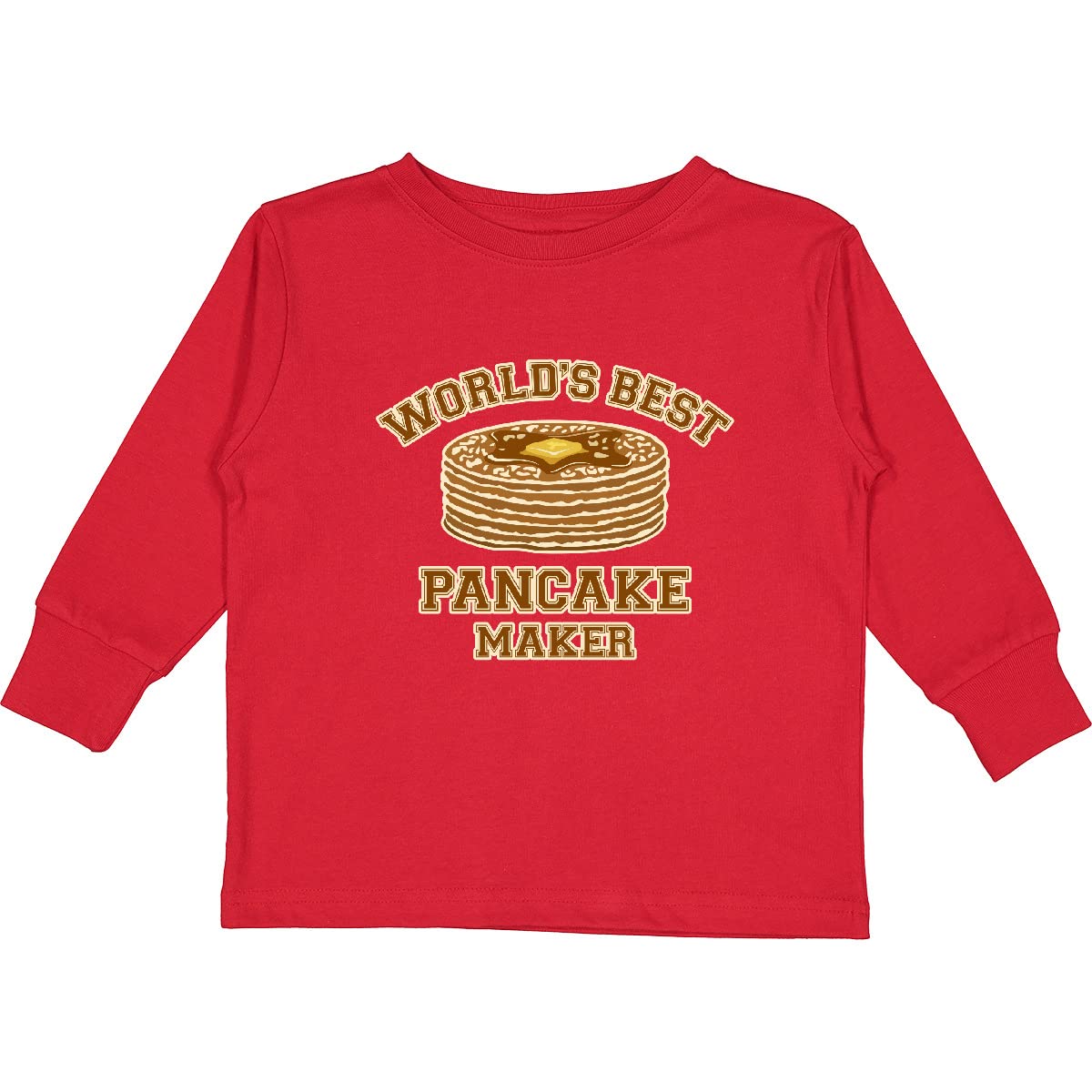 Inktastic Best Pancake Maker Toddler Long Sleeve T-Shirt - Cute Breakfast Themed Kids Shirt for Cooking, Baking & Family Fun Activities