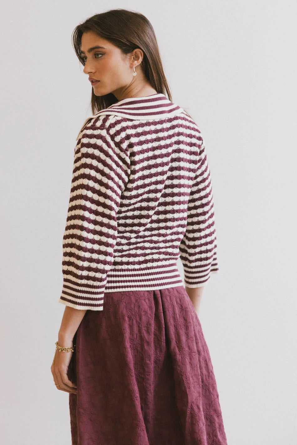 Burgundy Mason Collared Sweater for Men & Women | Cozy Knit Pullover | Fall & Winter Fashion | Perfect for Casual Outfits, Office Wear & Date Nights