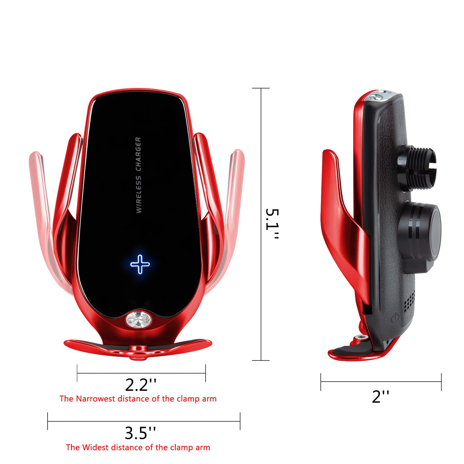 Universal Magnetic Car Phone Mount with Wireless Charging & Aromatherapy Spray - Air Vent Phone Holder Bracket (Red) - Perfect for Hands-Free Driving, Commuting & Travel