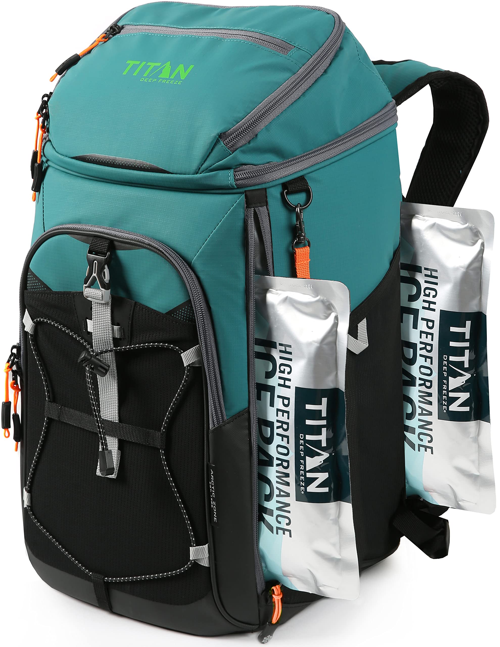 Titan Deep Freeze 30 Can Backpack Cooler with Ice Packs - Insulated Waterproof Cooler Bag for Camping, Beach, Picnics & Outdoor Adventures