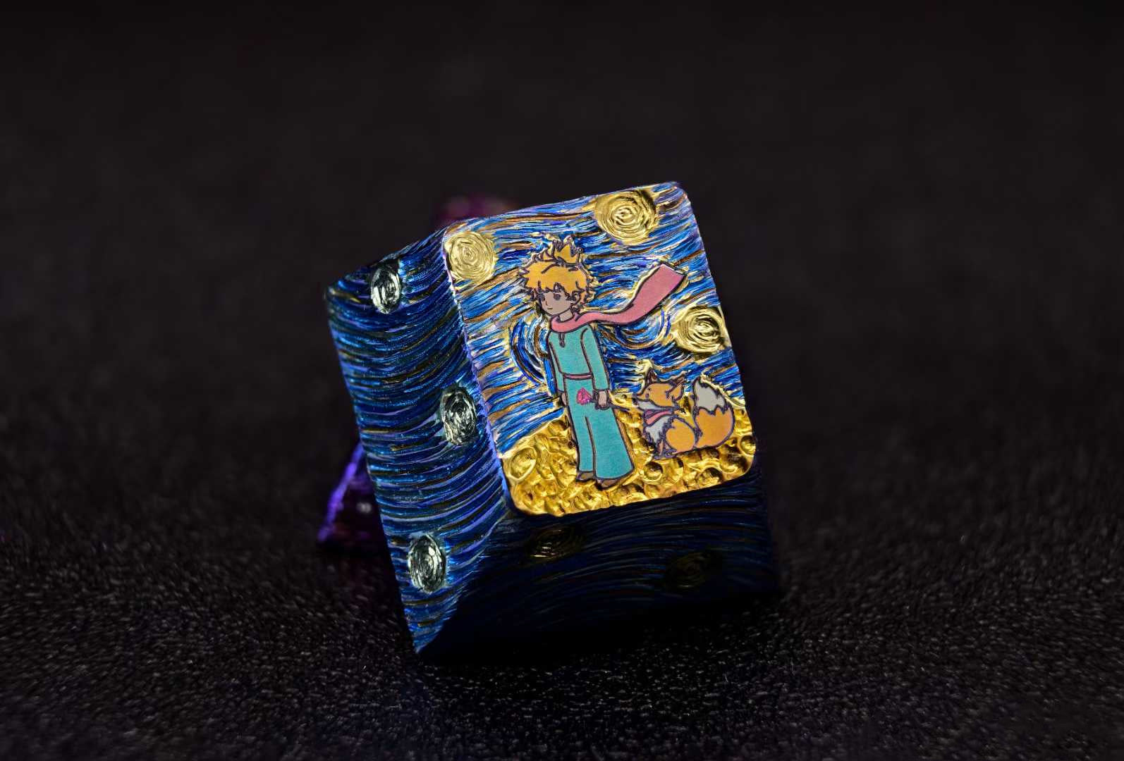 The Little Prince Handcrafted Titanium Alloy Custom Keycaps - 1U Metal Artisan Keycaps for Mechanical Keyboards | Perfect for Gaming, Typing & Collectors