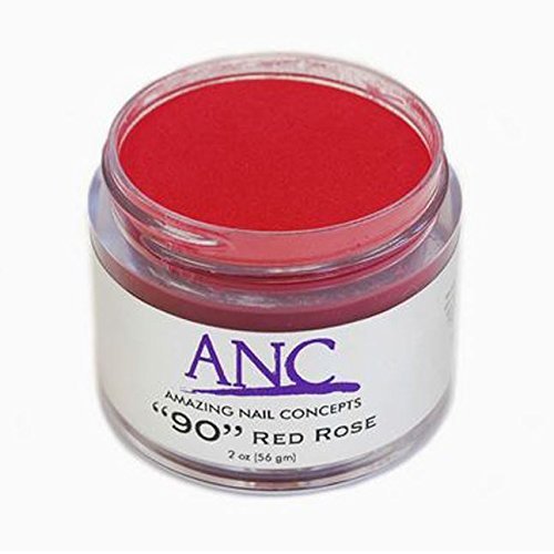 ANC Dipping Powder - 2 oz, #90 Red Rose - Professional Nail Art Kit for DIY Manicure & Pedicure at Home or Salon