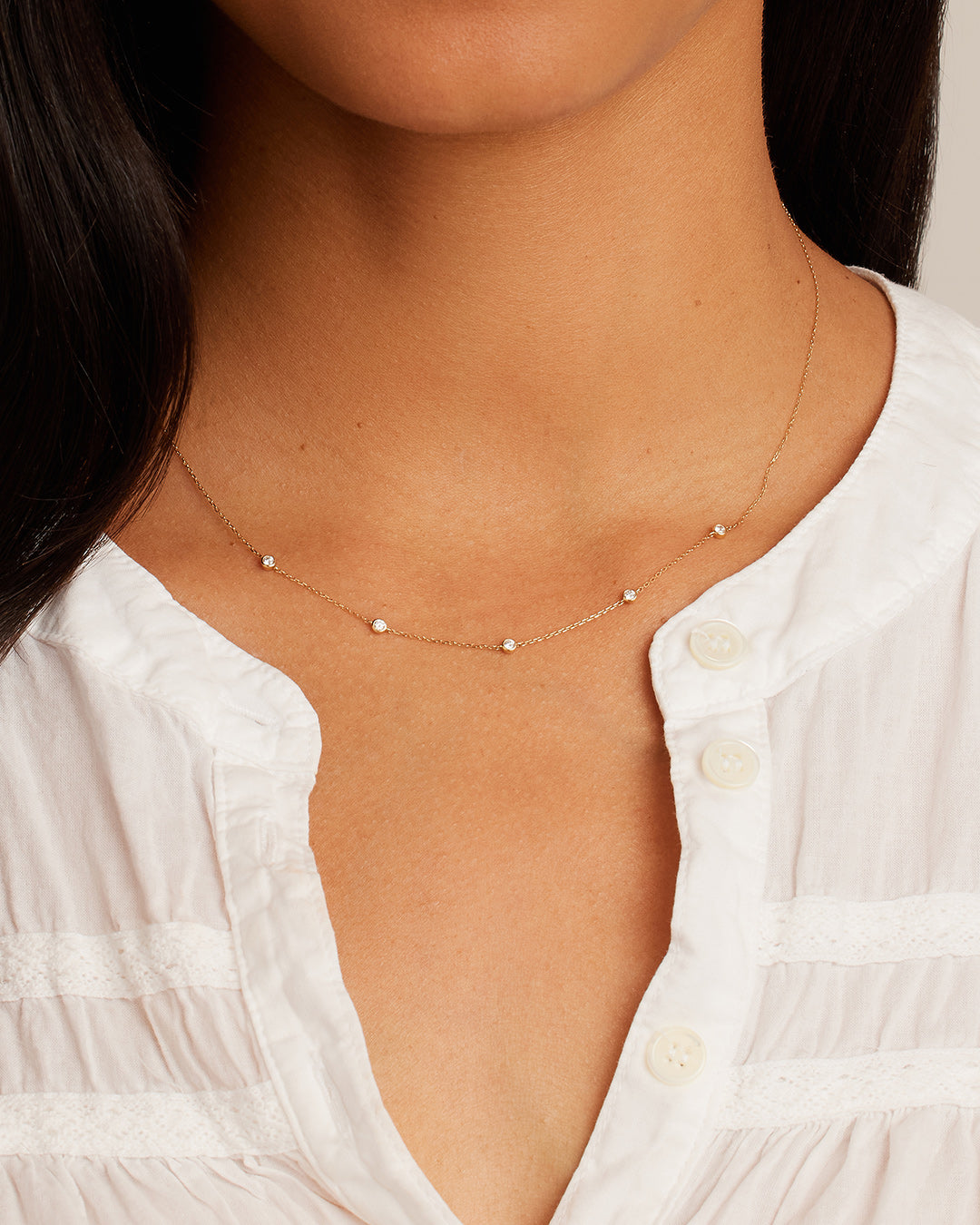 Classic Five Diamond Necklace - Elegant 14K Gold Pendant for Women | Perfect for Weddings, Anniversaries & Special Occasions