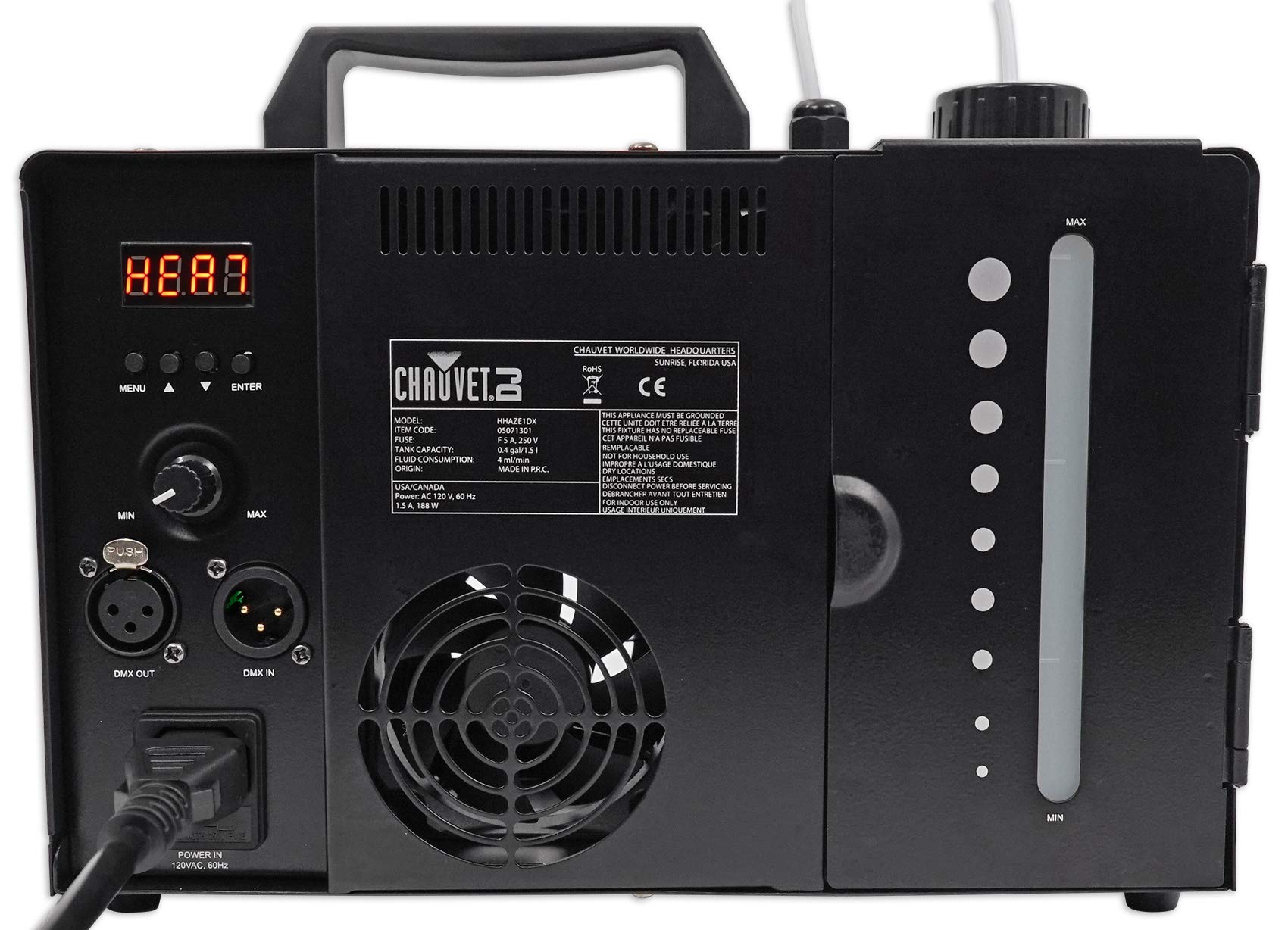Chauvet DJ Hurricane Haze 1DX Professional Water-Based Haze Machine with 2 Gallons of Haze Fluid - Perfect for Stage Shows, Concerts, and DJ Performances