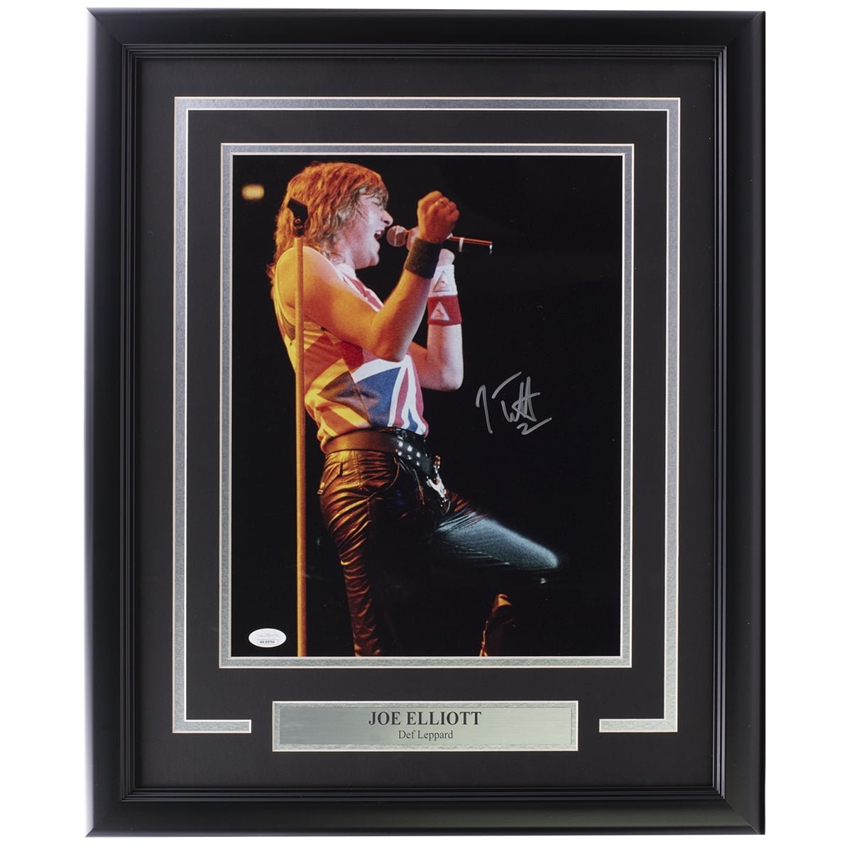 Joe Elliott Autographed Framed 11x14 Def Leppard Concert Photo with JSA COA - Perfect for Music Memorabilia Collectors & Rock Fans Display