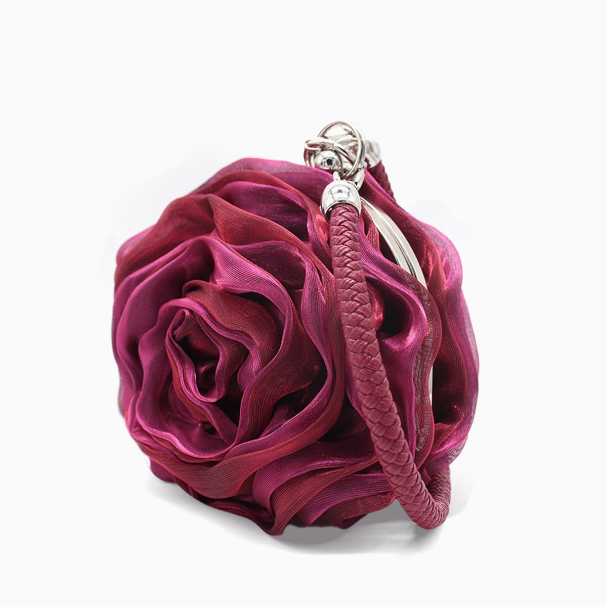 Elegant Rose Shaped Evening Clutch Purse for Women - Soft Satin Floral Wristlet Handbag for Wedding, Party & Special Occasions | Perfect Gift for Bridesmaids, Prom & Formal Events