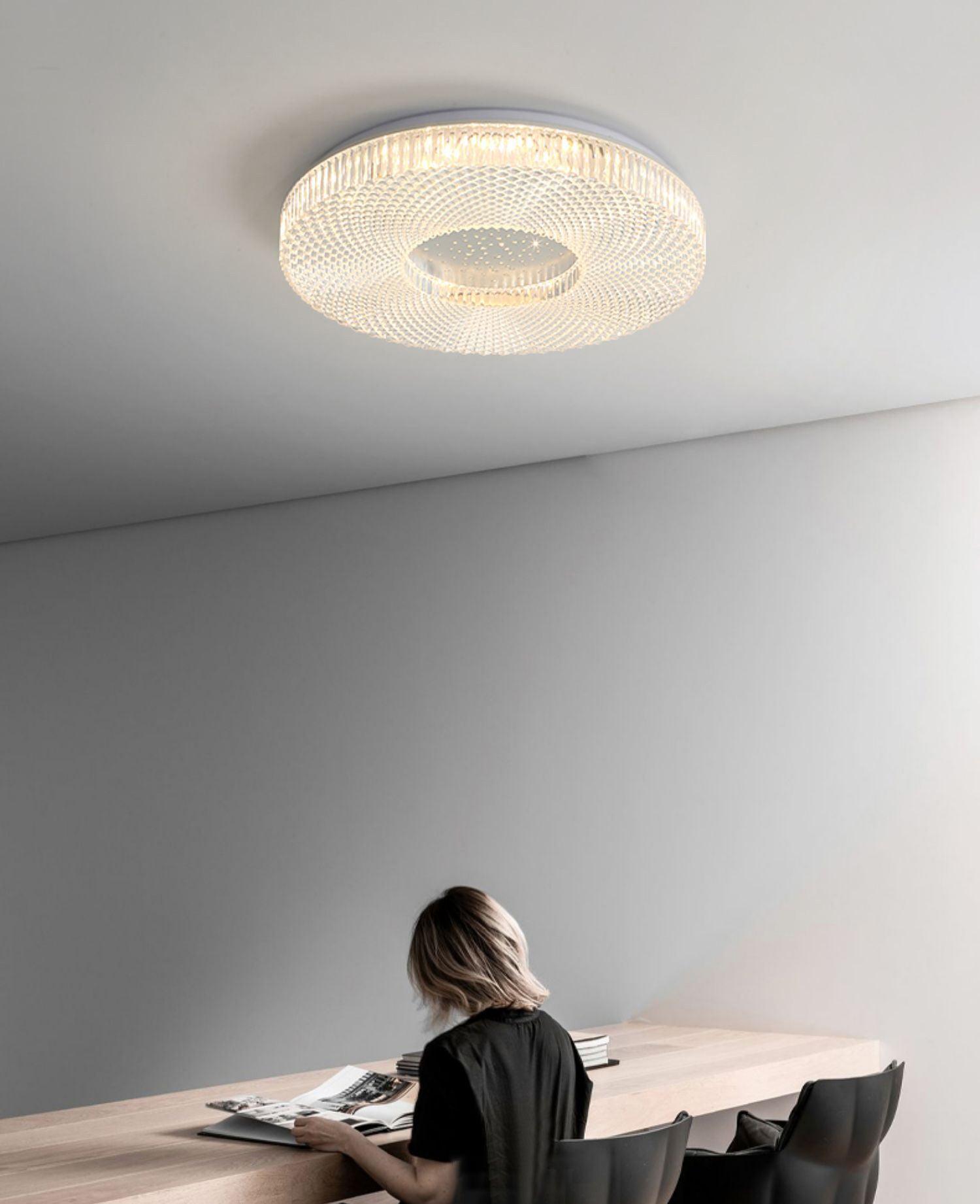 Cimona LED Flush Mount Ceiling Light - Modern Round Flush Mount Lighting Fixture for Bedroom, Kitchen, Living Room & Hallway - Energy Efficient Indoor Ceiling Light (White)
