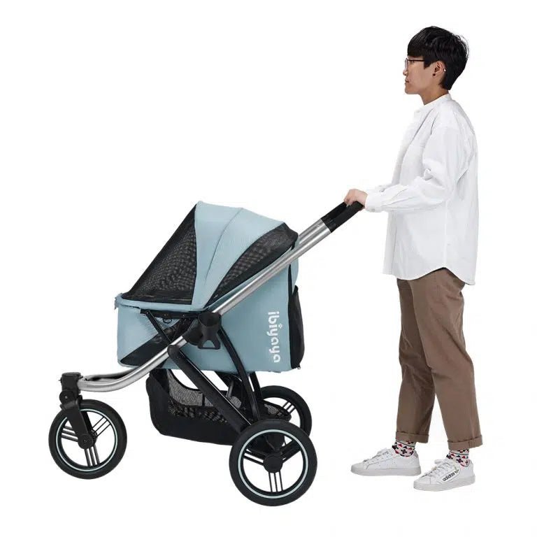 The Beast Pet Jogging Stroller - Lightweight & Durable Dog Stroller for Small to Medium Pets, Flash Grey | Perfect for Outdoor Walks, Jogging & Vet Visits