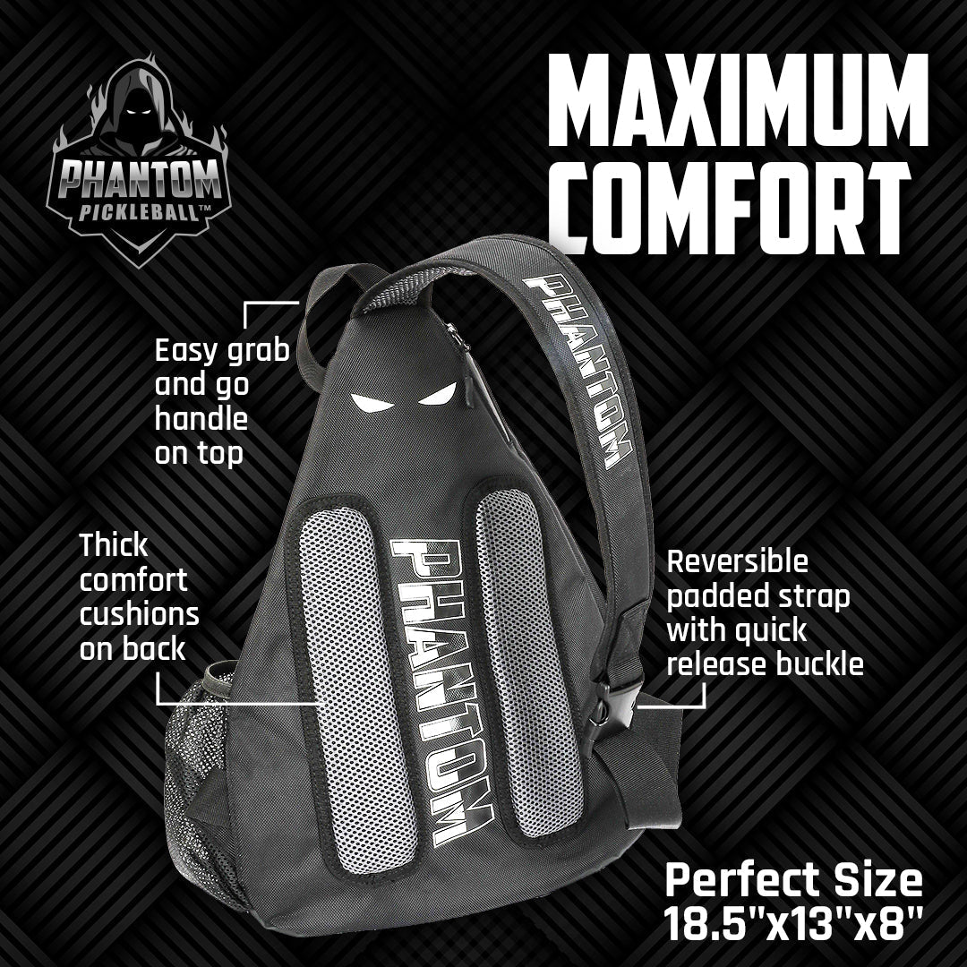 Phantom Pickleball Sling Bag - Lightweight & Durable Pickleball Gear for Men & Women - Perfect for Court, Travel & Outdoor Sports Accessories