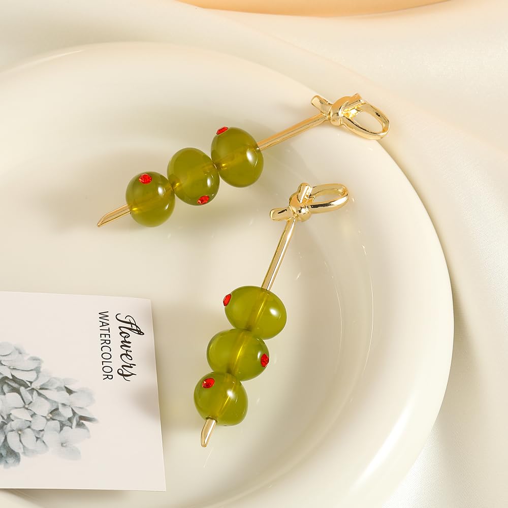 Madison Tyler Gold Plated Fruit Dangle Earrings for Women - Strawberry, Apple, Cherry & Olive Flower Earrings | Sweet Jewelry Gift for Her | Perfect for Summer Parties, Date Nights & Casual Wear