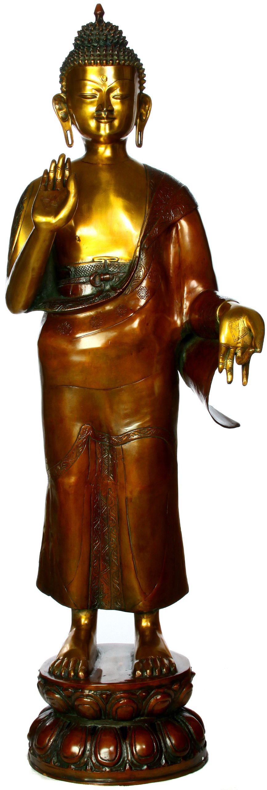 Brass Buddha Sculpture - Universal Teacher Statue for Home & Meditation
