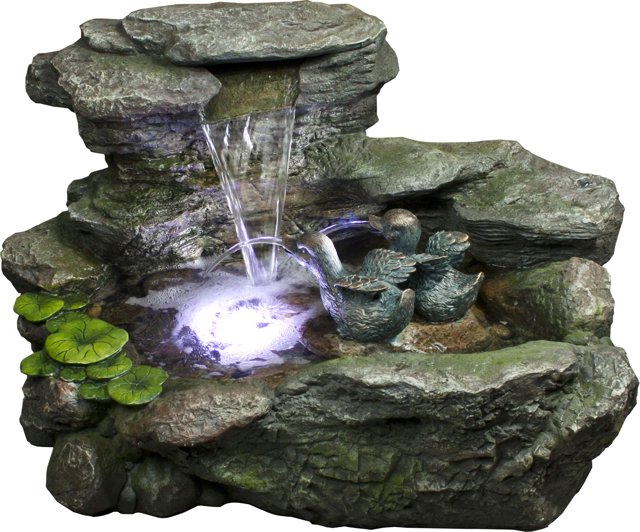 Bond Manufacturing Y94169 Gainesville Outdoor Garden Fountain - Grey Stone Finish | Perfect for Patio, Yard, and Landscape Decor