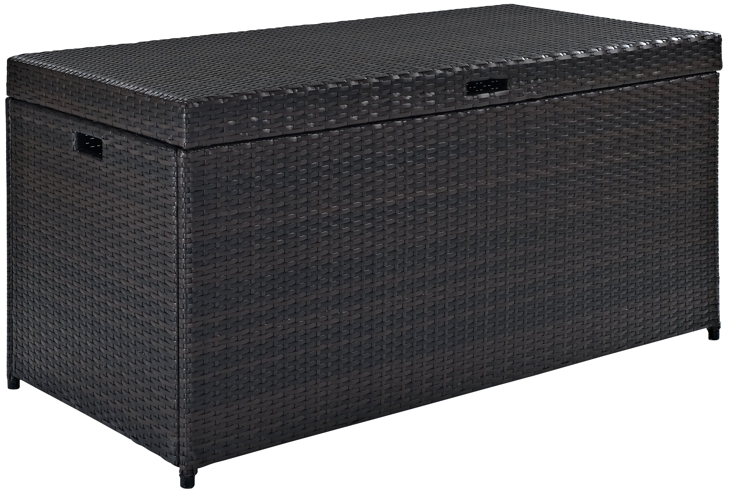 Crosley Palm Harbor Wicker Outdoor Storage Box - Waterproof Patio Furniture Cushion Organizer, Pool Toy Storage Container for Backyard, Deck & Poolside - Brown