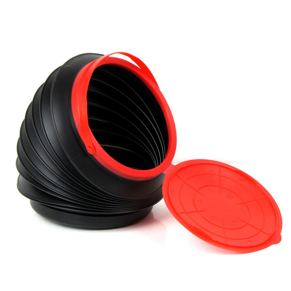 Portable Collapsible Car Trash Can - 4L Leak Proof Pop-Up Trash Bin for Vehicles, Travel & Camping - Waterproof Auto Garbage Container (Black) | Perfect for Road Trips, Commuting & Outdoor Adventures