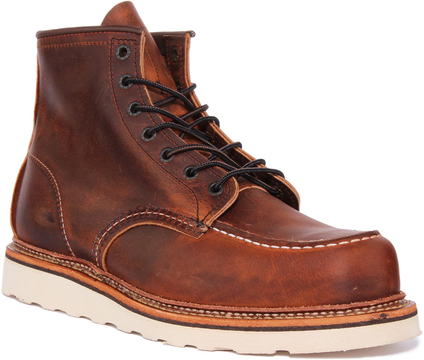 Red Wing Men's Heritage 8146 6-Inch Moc Toe Boot - Rugged Leather Work Boots for Construction & Outdoor Activities