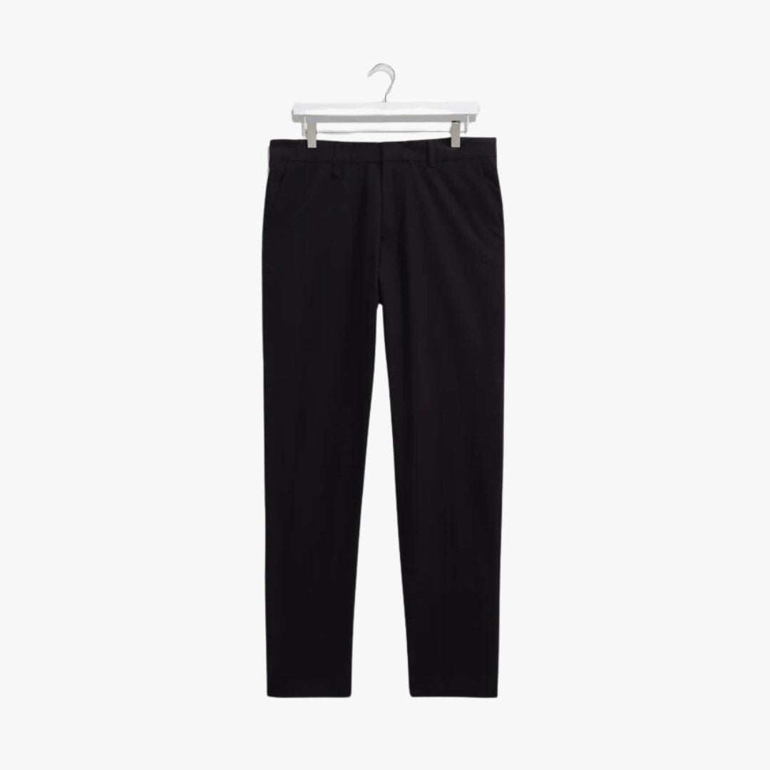 Alp Seersucker Trousers for Men - Breathable Black Summer Pants - Perfect for Office, Travel & Casual Wear