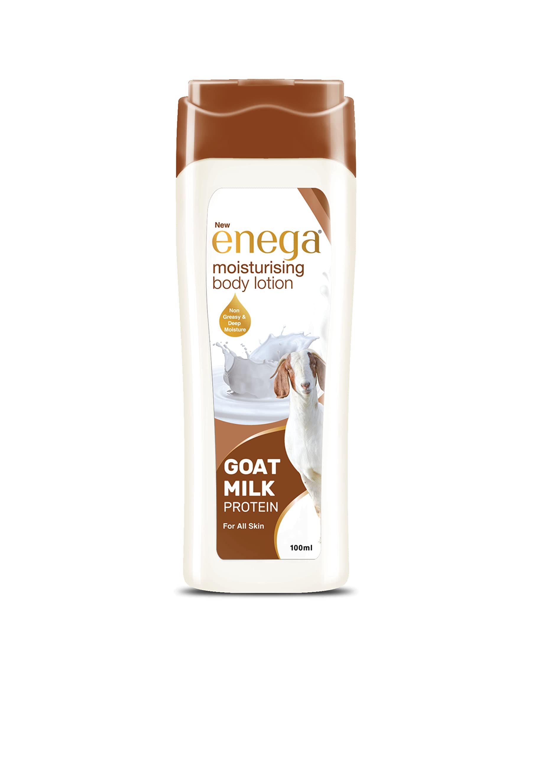 Enega Moisturizing Body Lotion with Goat Milk Protein - Non-Greasy, Deep Hydration for All Skin Types - 100ml - Perfect for Daily Skincare & Dry Skin Relief